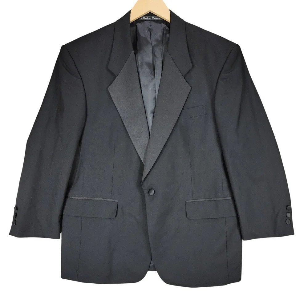 Pierre Balmain Tuxedo Jacket sz 42S Men Black‎ Single Breast 1 Button Wedding